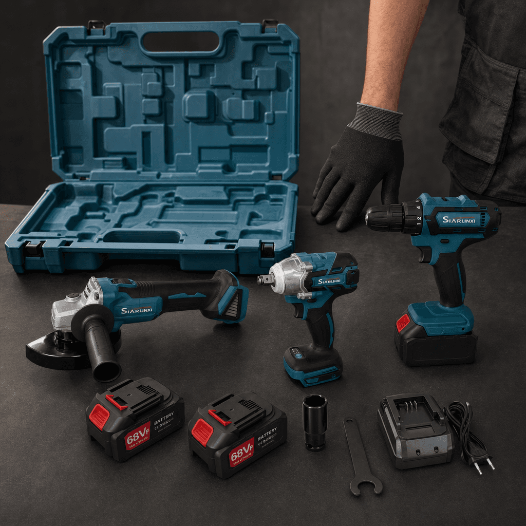 Kit Professionale 3 in 1: Trapano, Smerigliatrice e Avvitatore ad Impulsi - foto 1