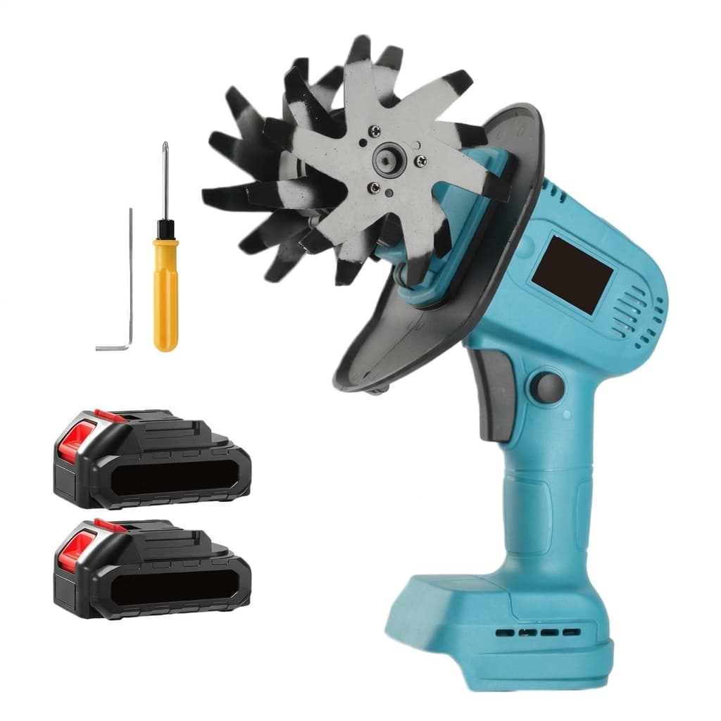Mini Motozappa Elettrica a Batteria 48V 550W – Zappatrice Portatile Senza Fili con Display e 2 Batterie - foto 1