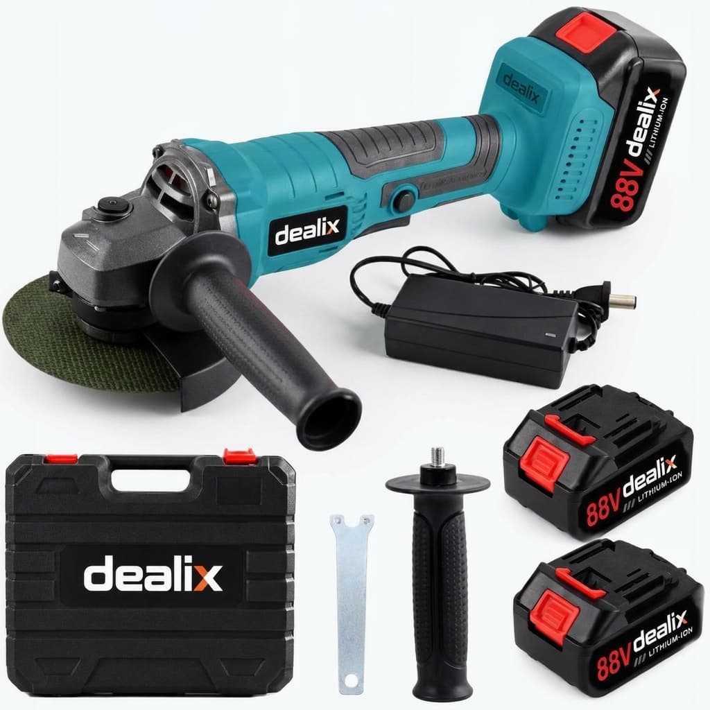 Smerigliatrice Angolare a Batteria 125 mm – Motore Brushless 1580W, 3 Velocità, Kit Completo - foto 4