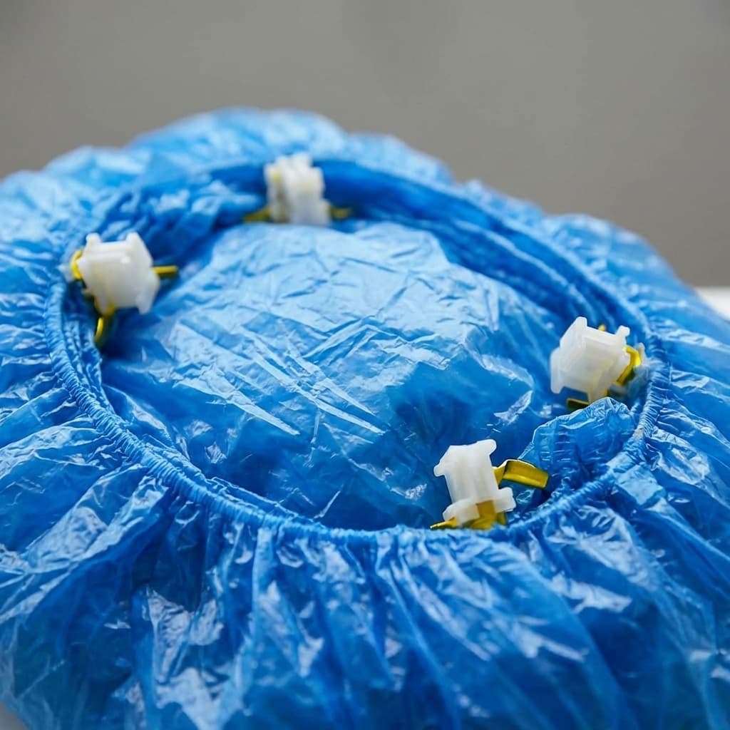 Dettaglio AMC Set 100 Sacchetti per Dispenser CopriScarpe, ABS, Blu, Taglia Unica