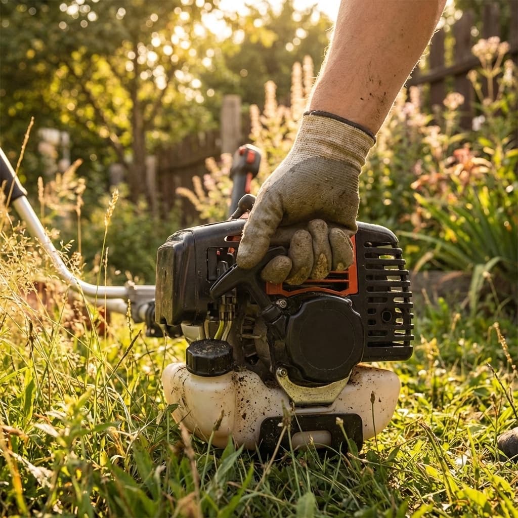 Avviamento universale a strappo facilitato per decespugliatori e trivelle in uso