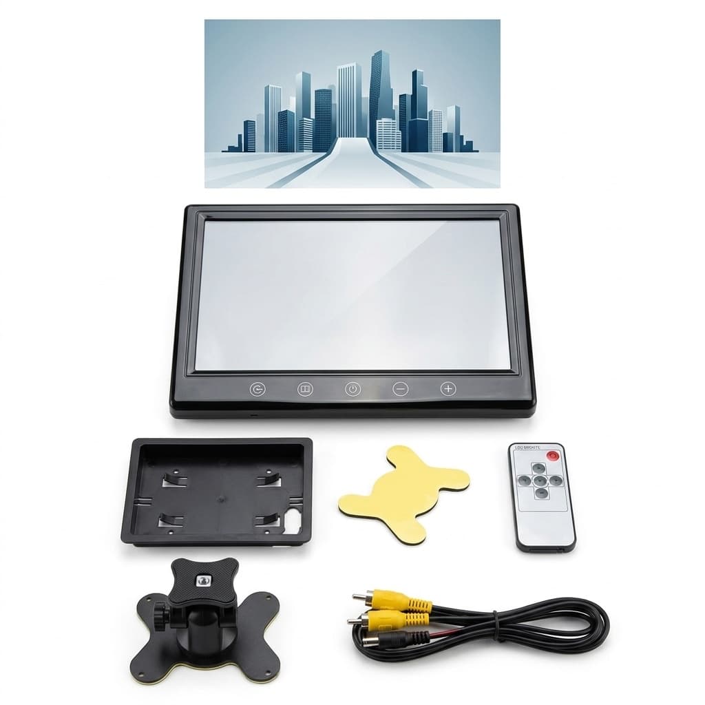Monitor TFT LED 10.1” HD | Con Telecomando e Doppio Ingresso Video RCA - foto 1