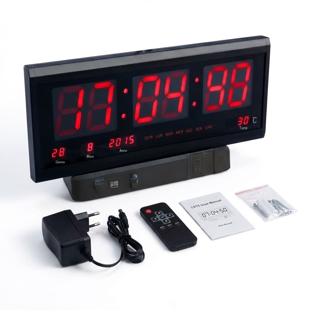 Orologio Digitale da Parete LED 3615 | Display Gigante con Data, Temperatura e Luminosità Automatica - foto 1