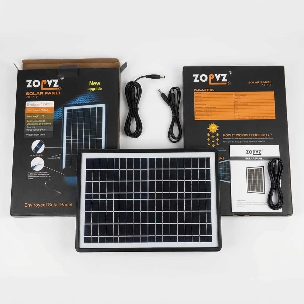 Contenuto confezione Pannello solare portatile da 8W – ricarica USB per smartphone, luci LED e dispositivi 5V