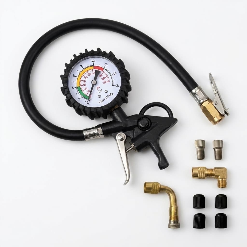 Pistola Gonfiaggio Pneumatici Professionale con Manometro per Pressione Gomme