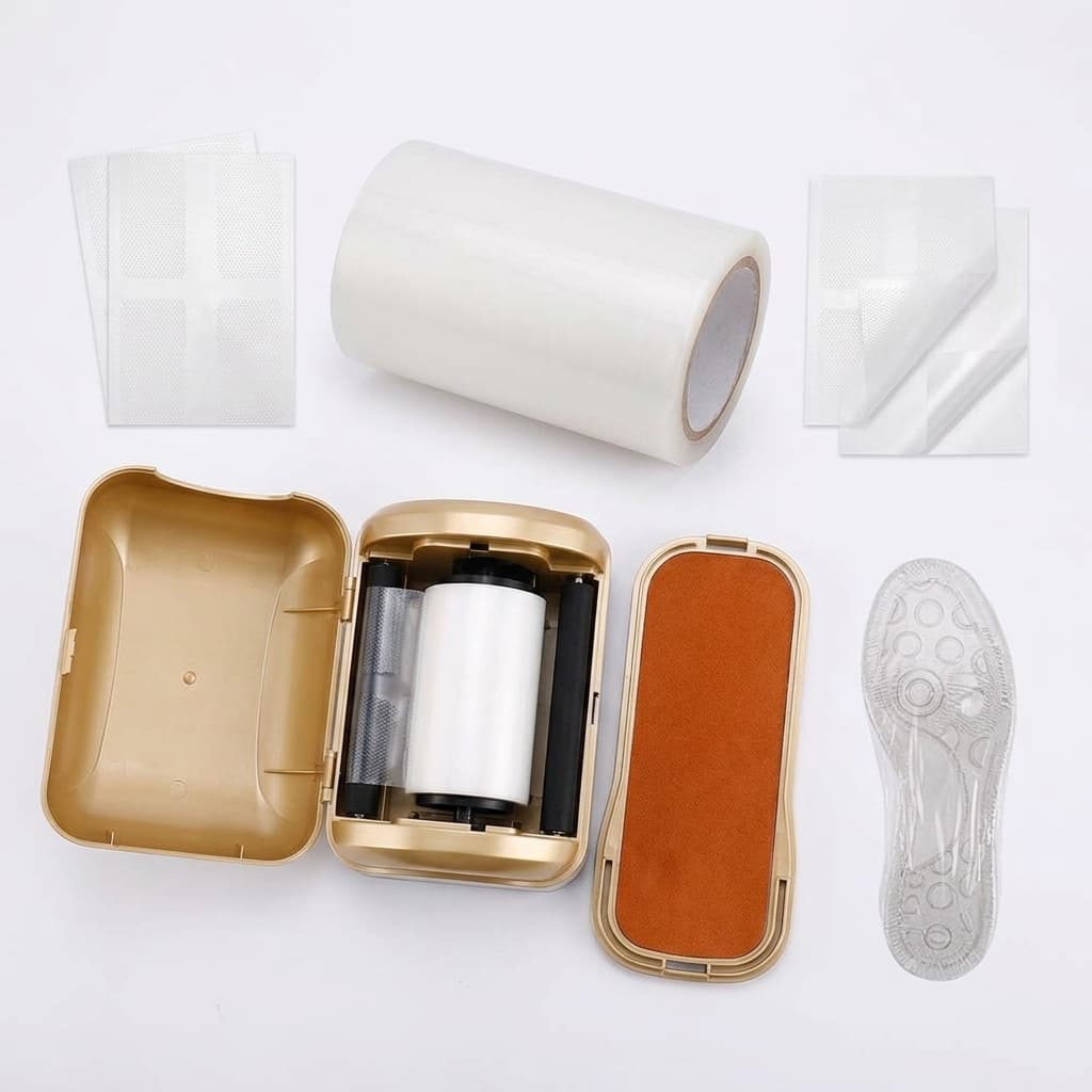 Rotolo pellicola adesiva per dispenser copriscarpe automatico 10x15 cm