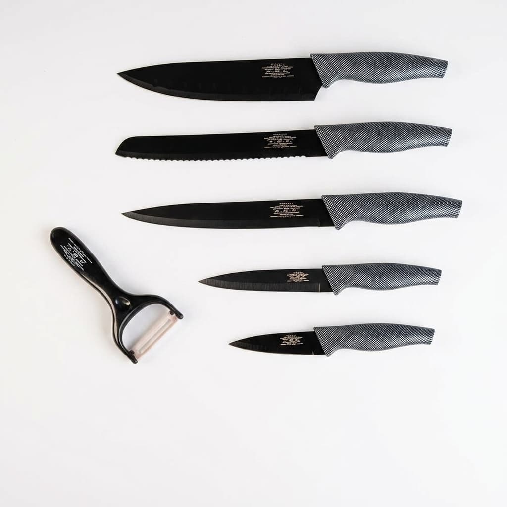 Set di coltelli piu' pelapatate colore carbon 6 pezzi di alta qualita'